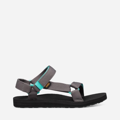 Teva Original Universal - Women's Teva Hiking Sandals - Dark Grey / Light Green | India (WVKF87250)